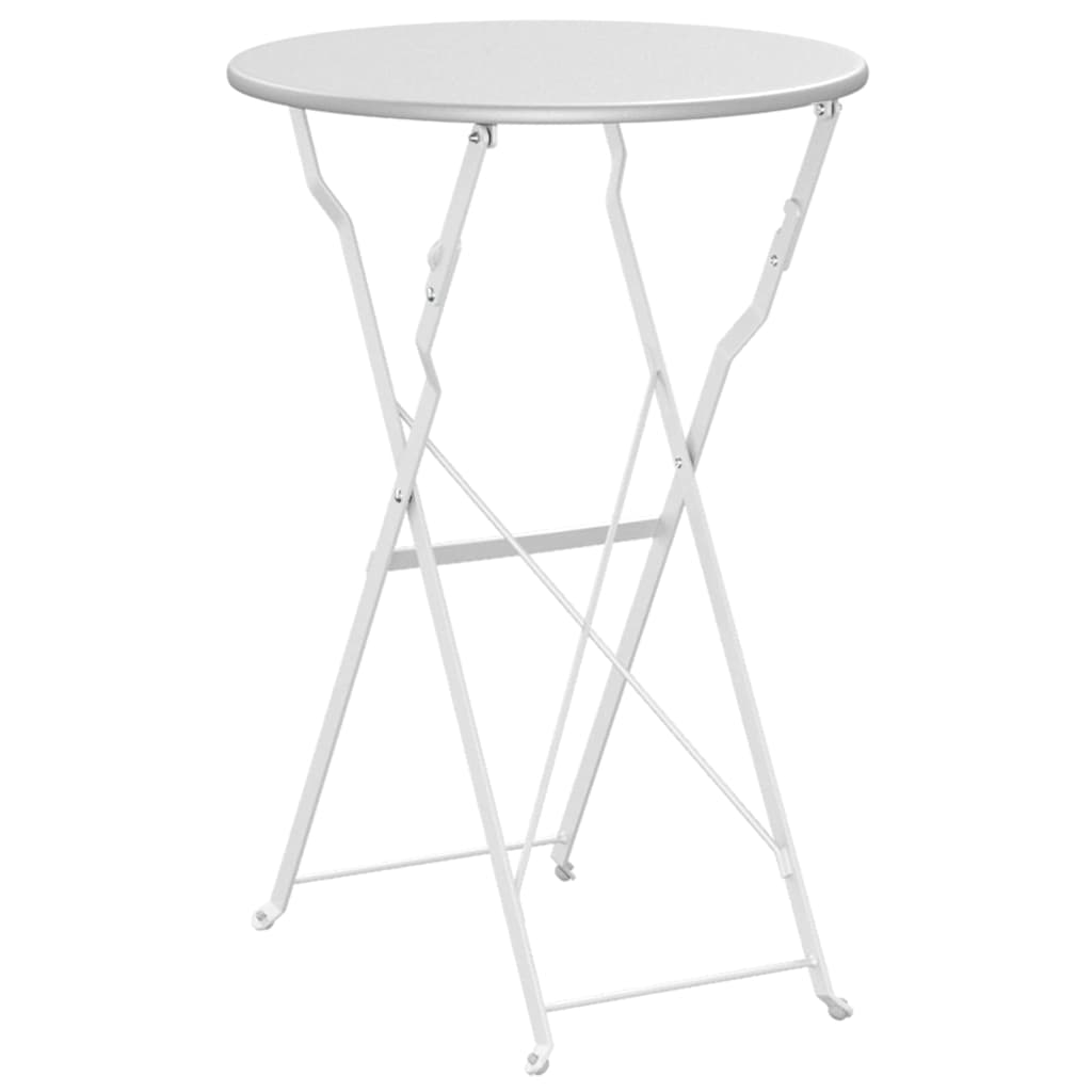 vidaXL Bistro Table Folding White Ø 50 x 71 cm Powder-coated Steel 6
