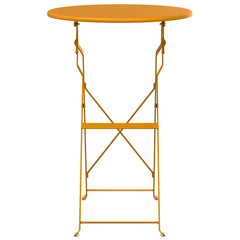 vidaXL Bistro Table Folding Mustard Ø 50 x 71 cm Powder-coated Steel 4