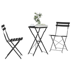 Folding Bistro Set 3 pcs Steel Anthracite