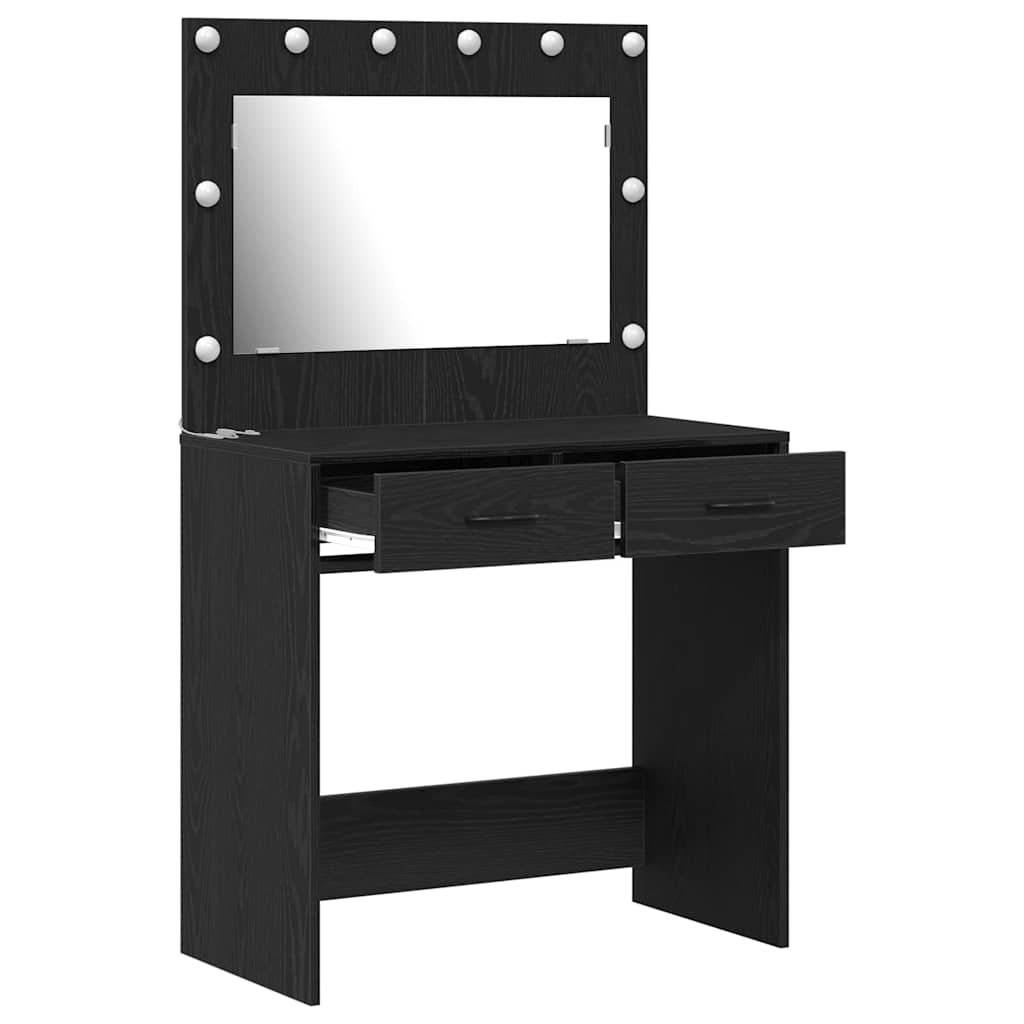vidaXL Dressing Table Black Oak 78.5 x 41 x 135 cm Engineered Wood 4