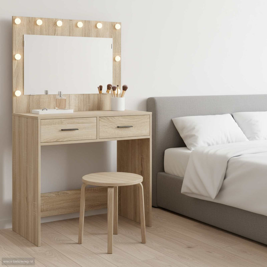 vidaXL Dressing Table Sonoma Oak 78.5 x 41 x 135 cm Engineered Wood 1