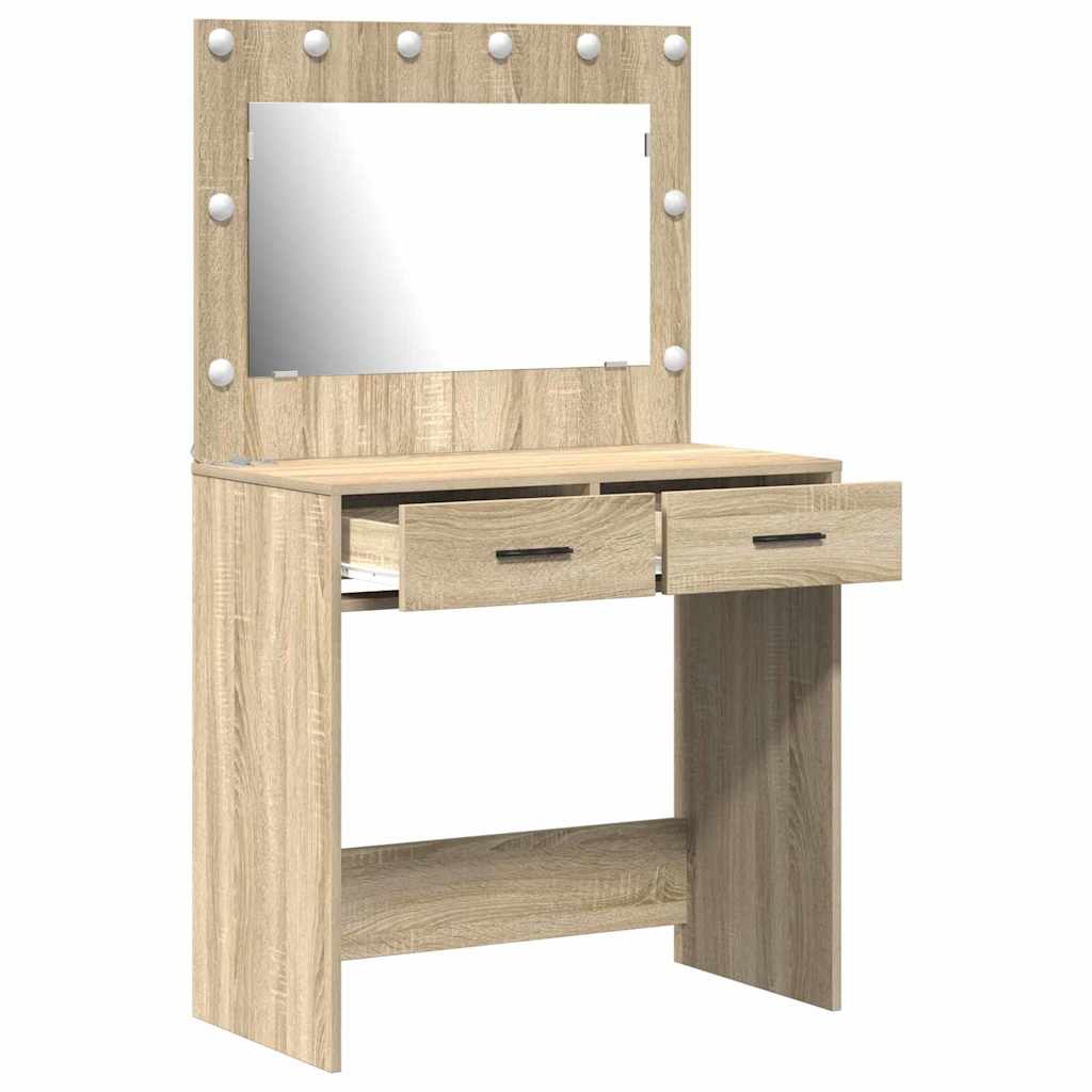 vidaXL Dressing Table Sonoma Oak 78.5 x 41 x 135 cm Engineered Wood 4