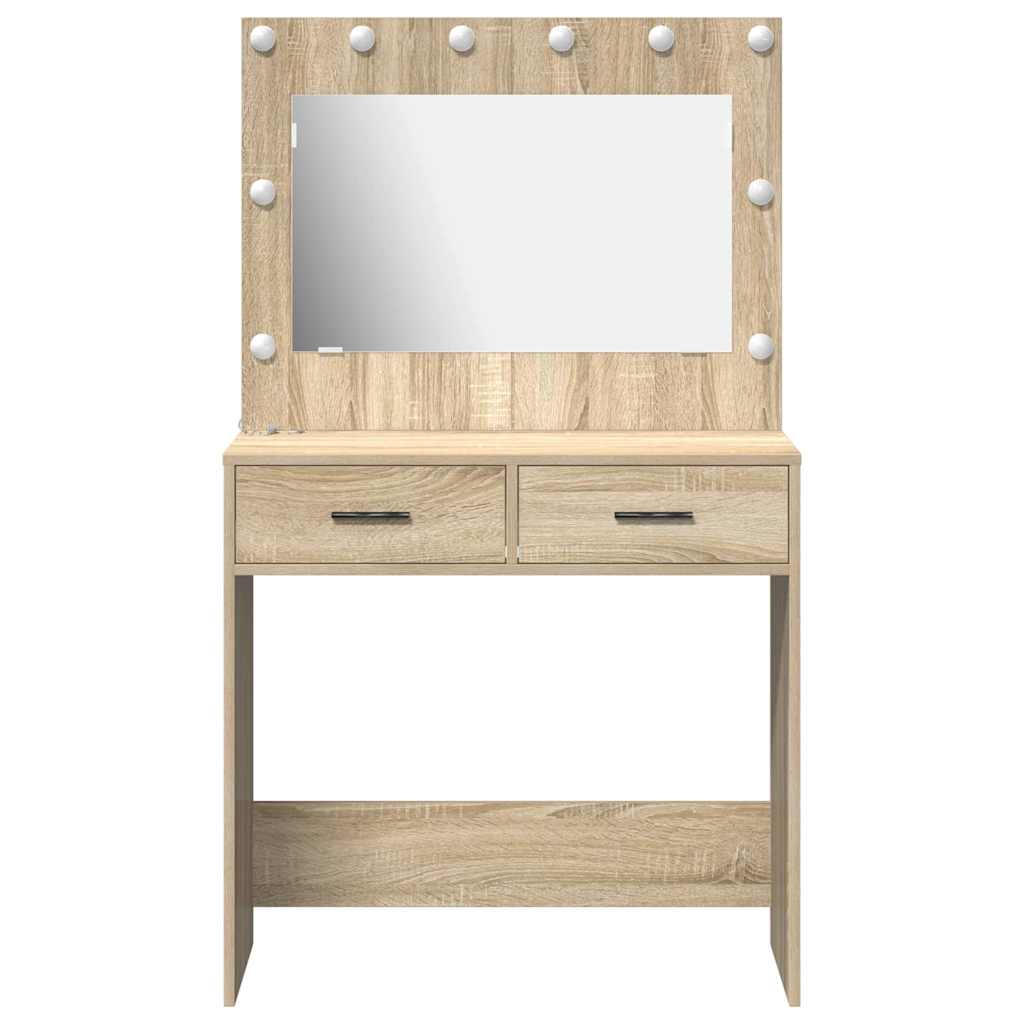 vidaXL Dressing Table Sonoma Oak 78.5 x 41 x 135 cm Engineered Wood 5