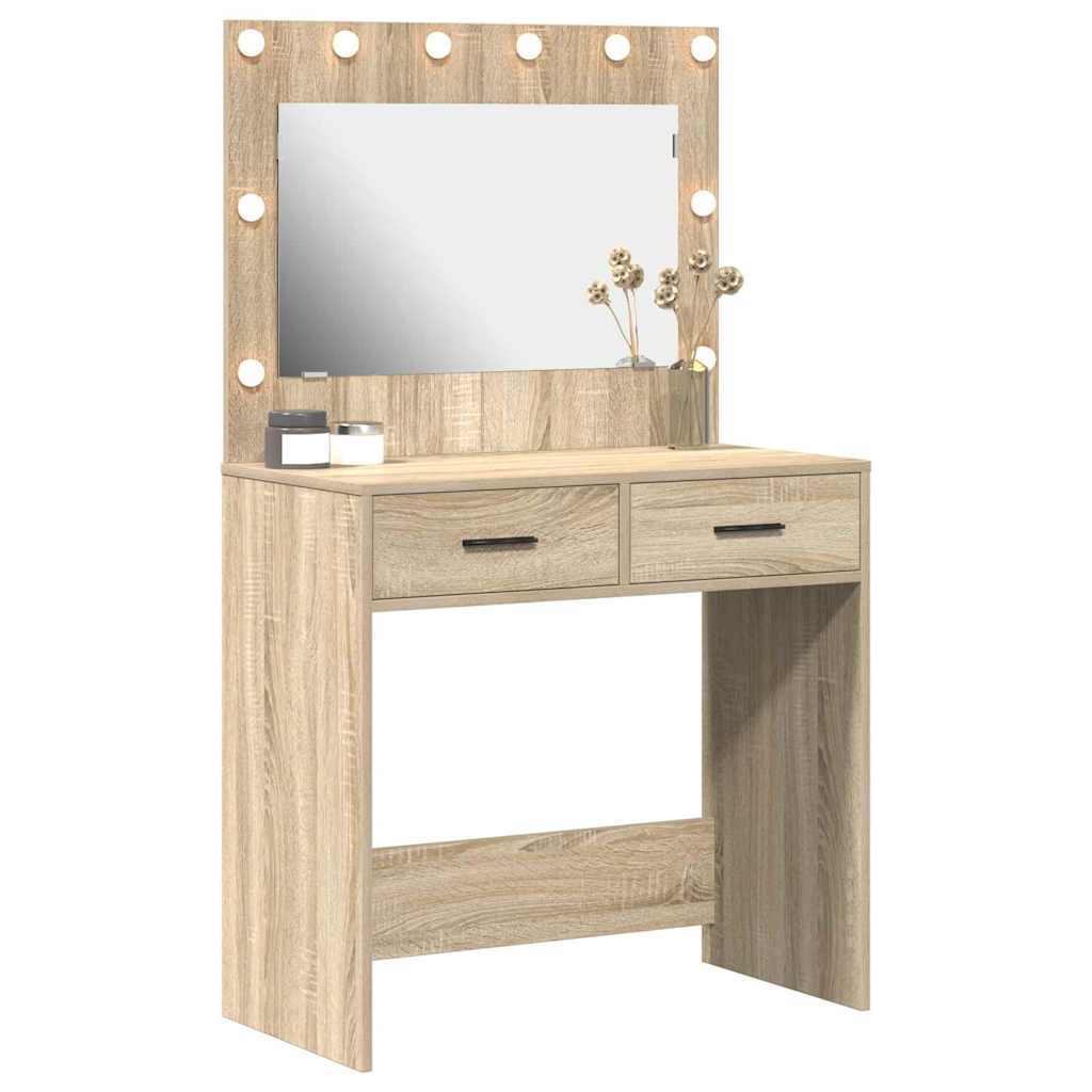 vidaXL Dressing Table Sonoma Oak 78.5 x 41 x 135 cm Engineered Wood 3