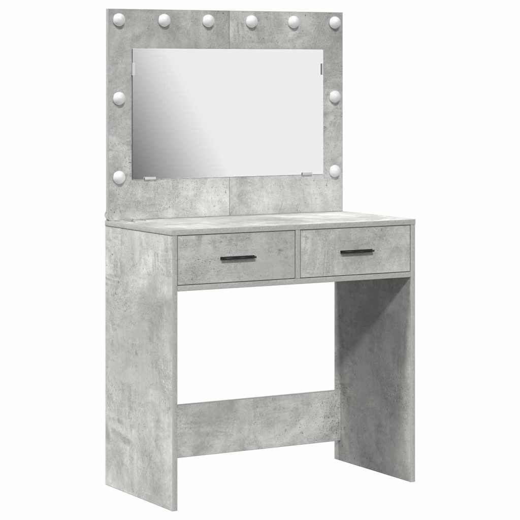vidaXL Dressing Table Concrete Grey 78.5 x 41 x 135 cm Engineered Wood 2