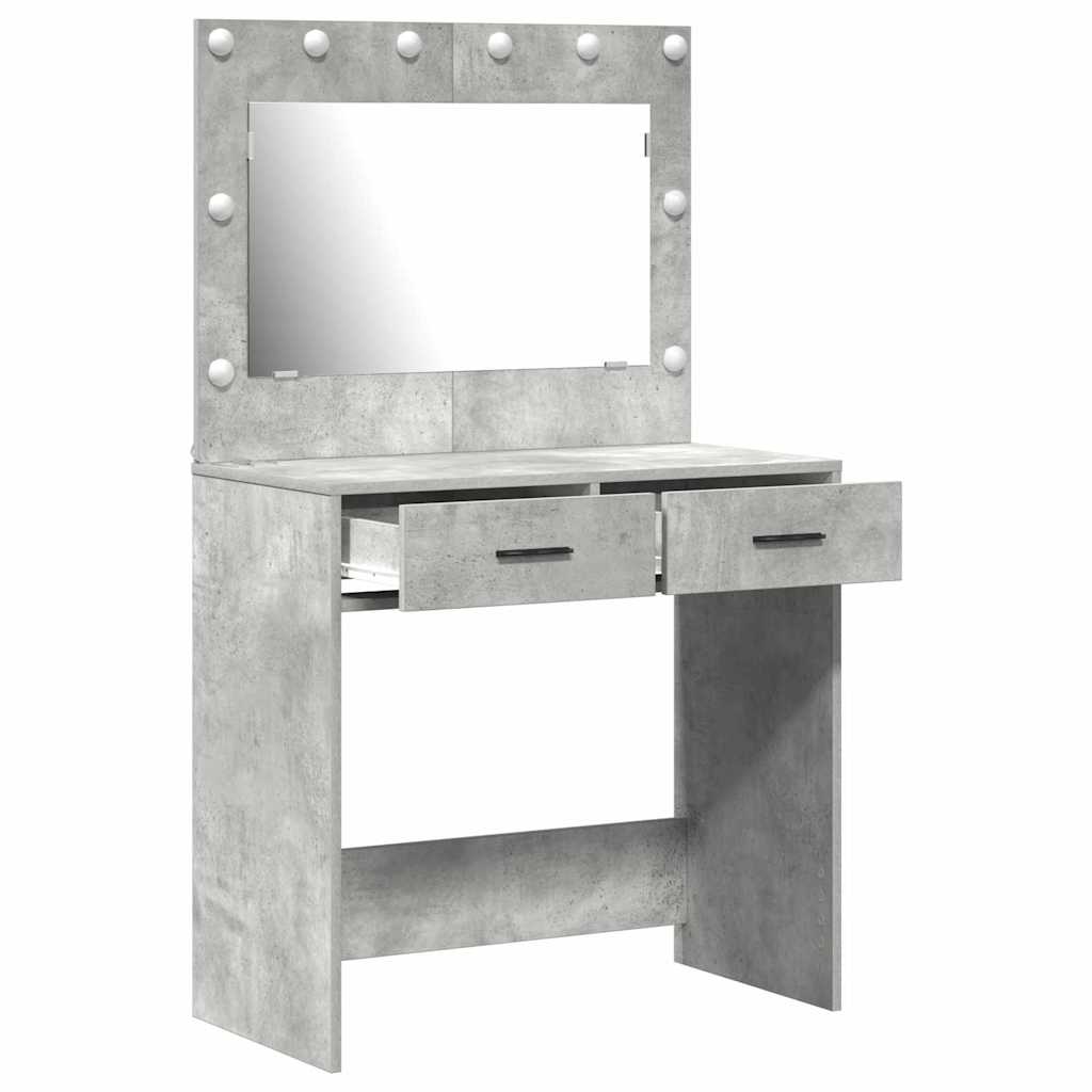 vidaXL Dressing Table Concrete Grey 78.5 x 41 x 135 cm Engineered Wood 4