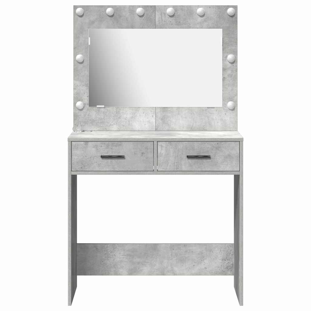 vidaXL Dressing Table Concrete Grey 78.5 x 41 x 135 cm Engineered Wood 5