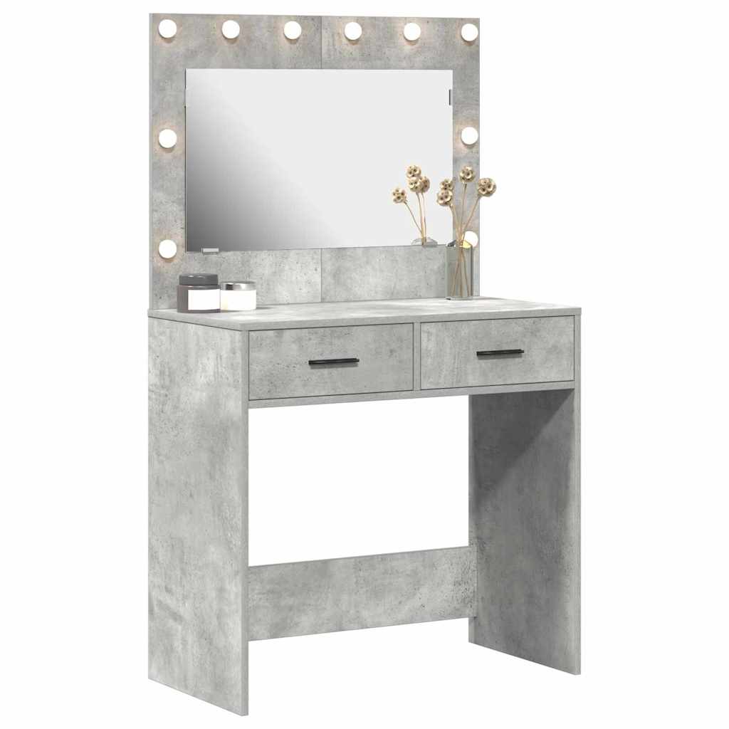 vidaXL Dressing Table Concrete Grey 78.5 x 41 x 135 cm Engineered Wood 3