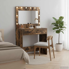 vidaXL Dressing Table Smoked Oak 78.5 x 41 x 135 cm Engineered Wood 1