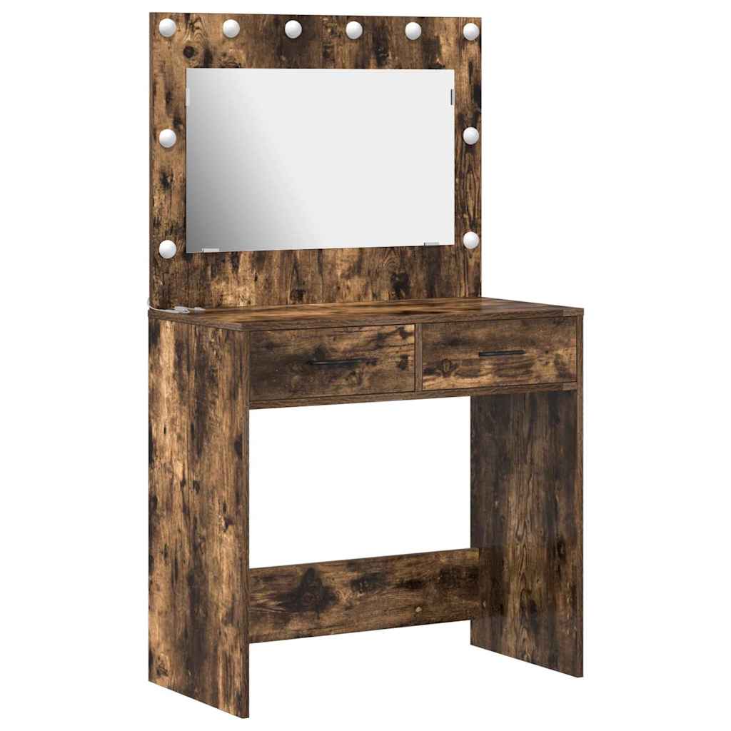 vidaXL Dressing Table Smoked Oak 78.5 x 41 x 135 cm Engineered Wood 2