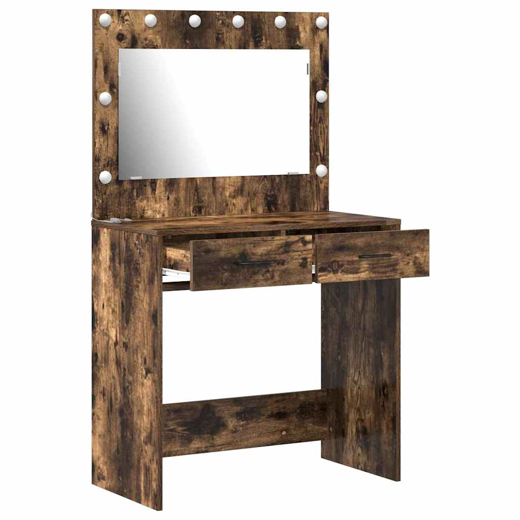 vidaXL Dressing Table Smoked Oak 78.5 x 41 x 135 cm Engineered Wood 4