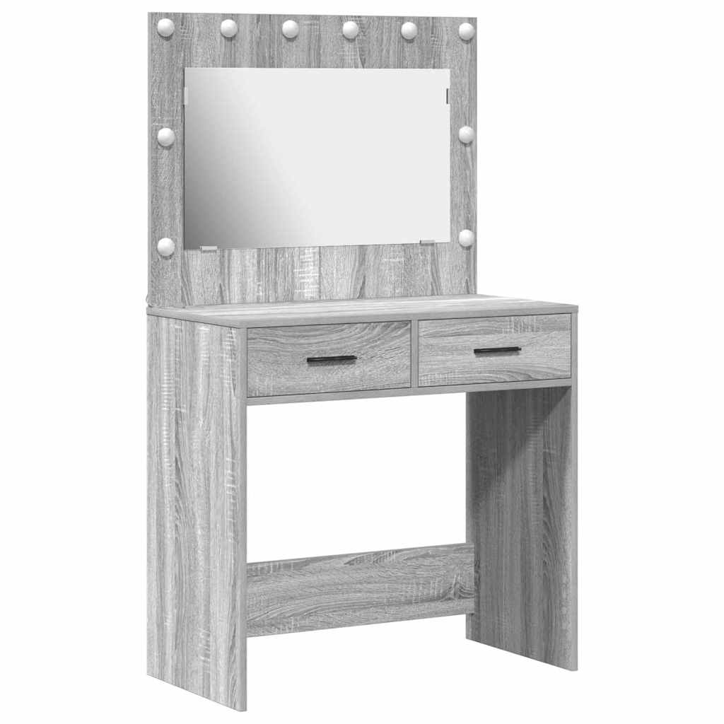 vidaXL Dressing Table Grey Sonoma 78.5 x 41 x 135 cm Engineered Wood 2