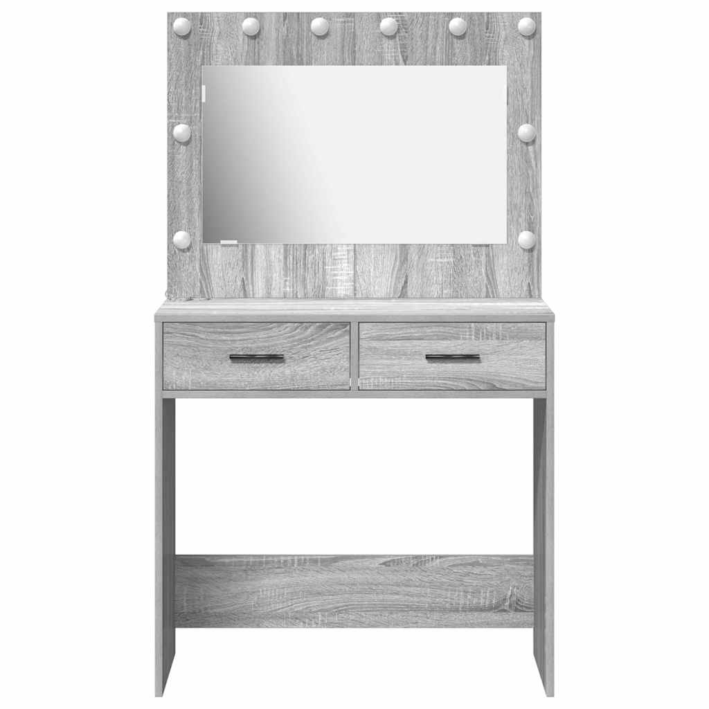 vidaXL Dressing Table Grey Sonoma 78.5 x 41 x 135 cm Engineered Wood 5