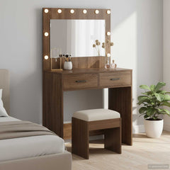 vidaXL Dressing Table Brown Oak 78.5 x 41 x 135 cm Engineered Wood 1