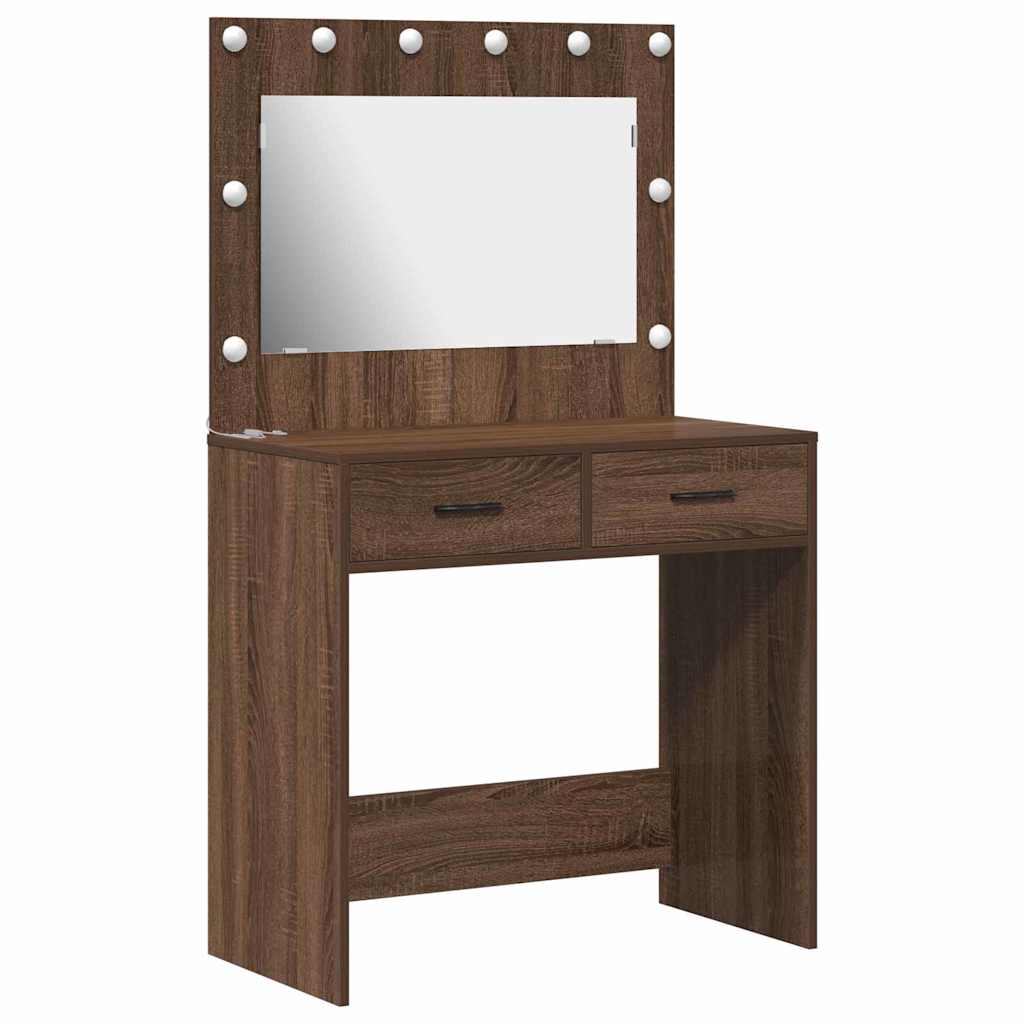 vidaXL Dressing Table Brown Oak 78.5 x 41 x 135 cm Engineered Wood 2