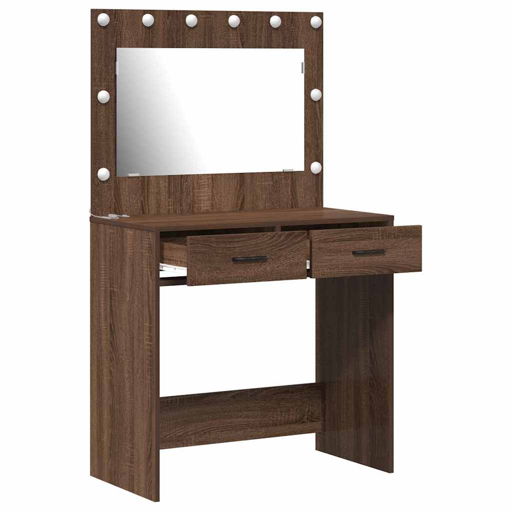 vidaXL Dressing Table Brown Oak 78.5 x 41 x 135 cm Engineered Wood 4