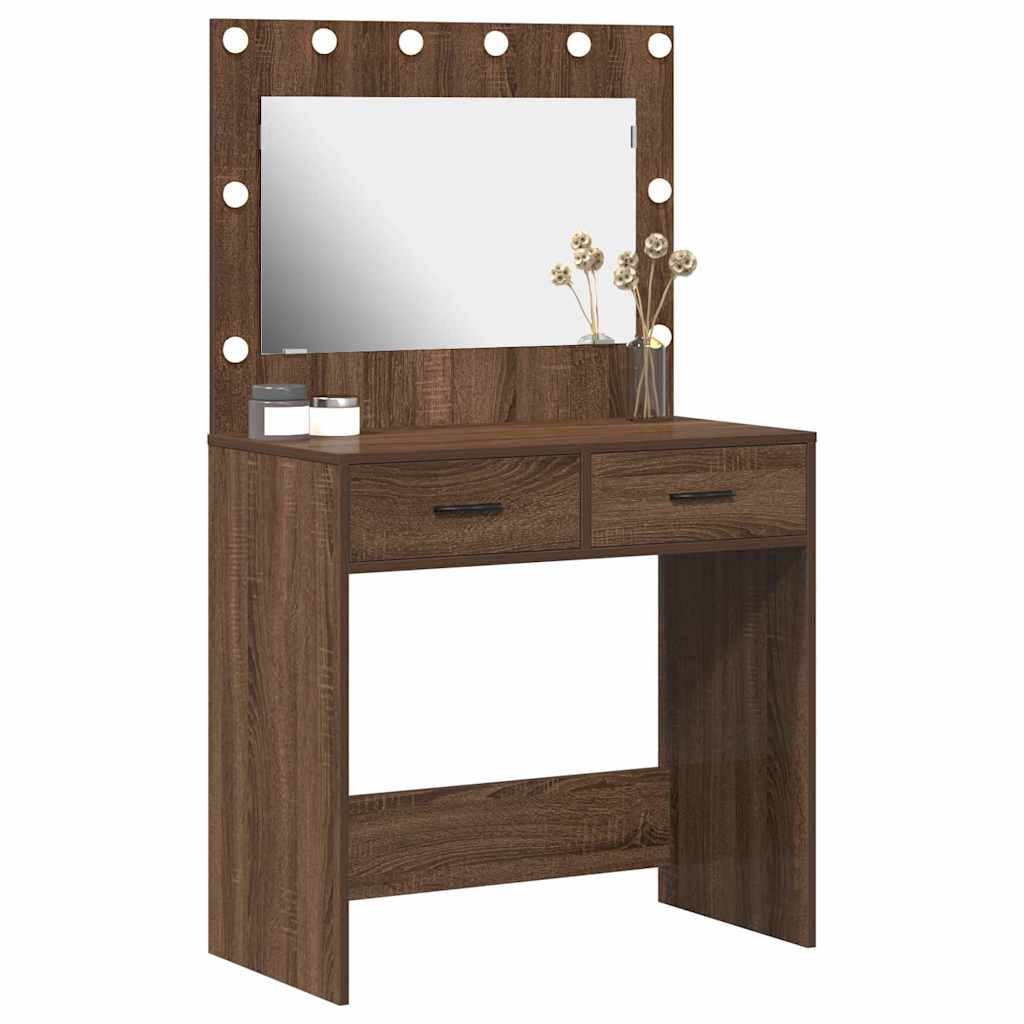 vidaXL Dressing Table Brown Oak 78.5 x 41 x 135 cm Engineered Wood 3