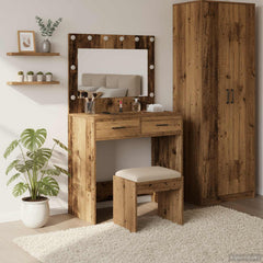 vidaXL Dressing Table Old Wood 78.5 x 41 x 135 cm Engineered Wood 1