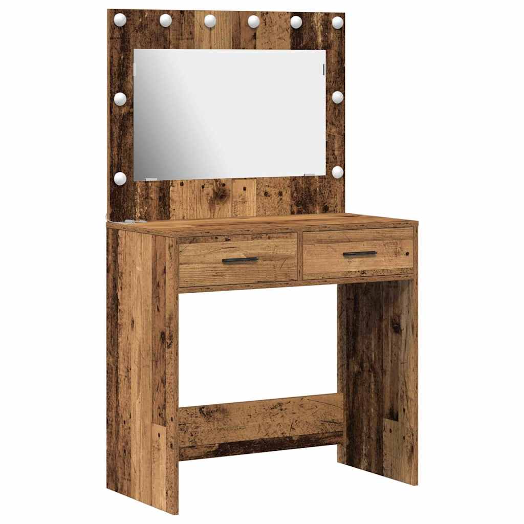 vidaXL Dressing Table Old Wood 78.5 x 41 x 135 cm Engineered Wood 2