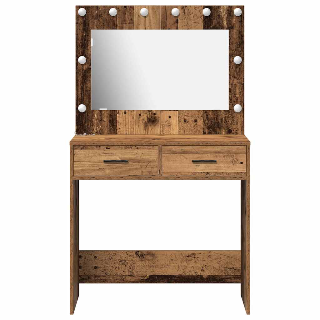 vidaXL Dressing Table Old Wood 78.5 x 41 x 135 cm Engineered Wood 5
