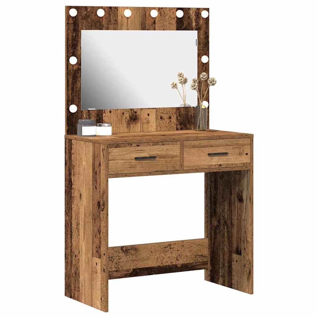 vidaXL Dressing Table Old Wood 78.5 x 41 x 135 cm Engineered Wood 3