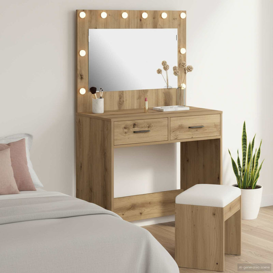 vidaXL Dressing Table Artisan Oak 78.5 x 41 x 135 cm Engineered Wood 1