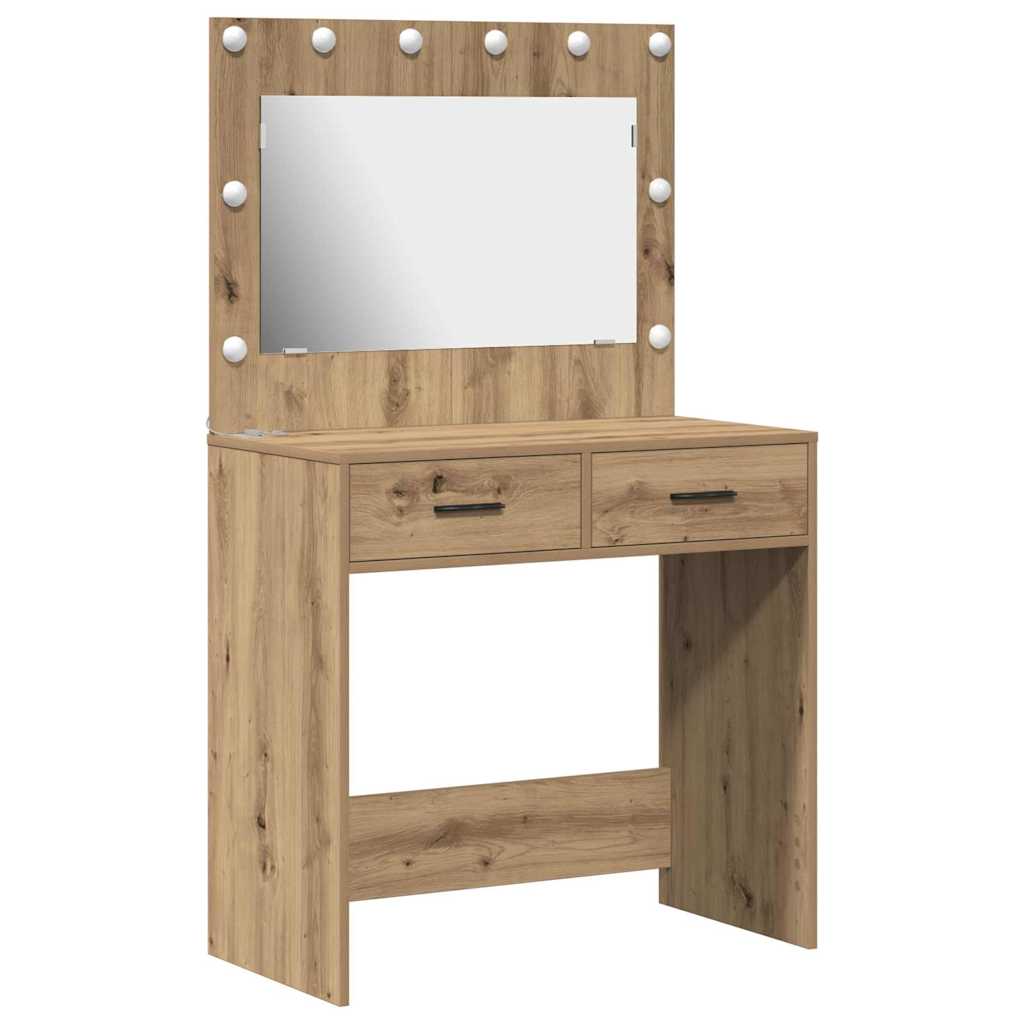 vidaXL Dressing Table Artisan Oak 78.5 x 41 x 135 cm Engineered Wood 2
