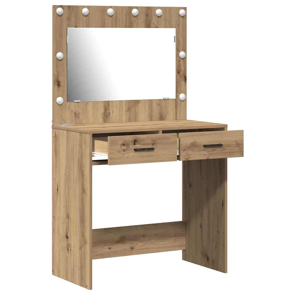 vidaXL Dressing Table Artisan Oak 78.5 x 41 x 135 cm Engineered Wood 4