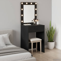 vidaXL Dressing Table Black Oak 50 x 41 x 135 cm Engineered Wood 1