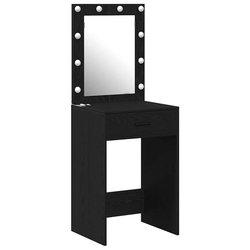vidaXL Dressing Table Black Oak 50 x 41 x 135 cm Engineered Wood 2