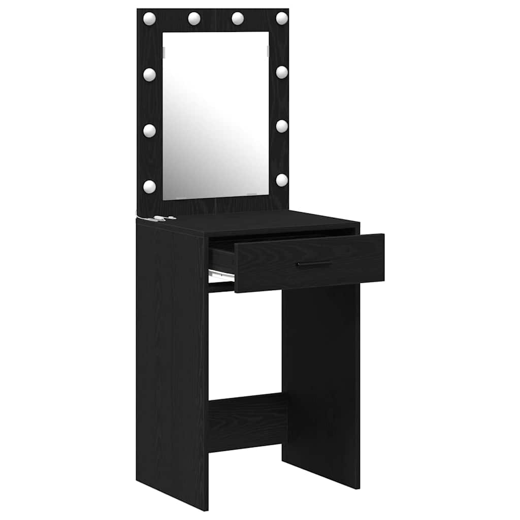 vidaXL Dressing Table Black Oak 50 x 41 x 135 cm Engineered Wood 4