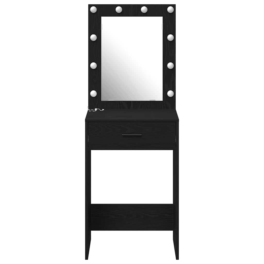 vidaXL Dressing Table Black Oak 50 x 41 x 135 cm Engineered Wood 5