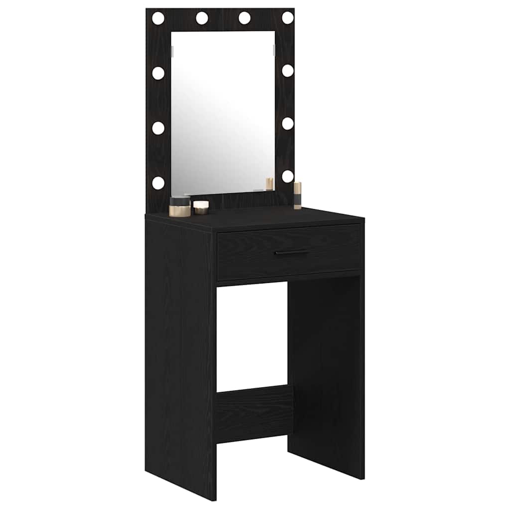 vidaXL Dressing Table Black Oak 50 x 41 x 135 cm Engineered Wood 3