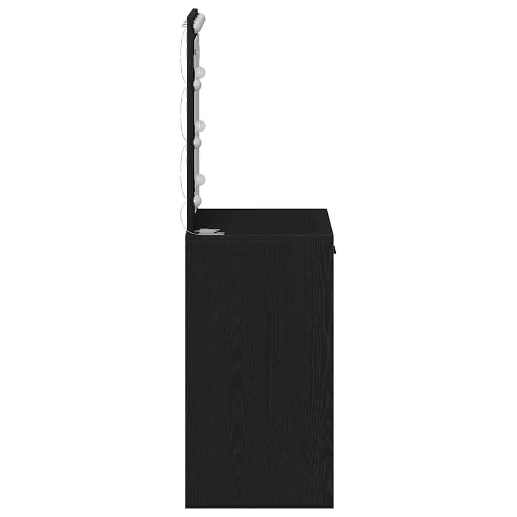 vidaXL Dressing Table Black Oak 50 x 41 x 135 cm Engineered Wood 6