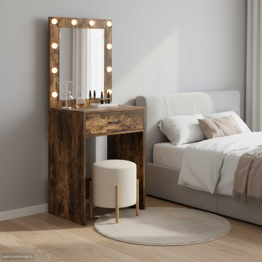 vidaXL Dressing Table Smoked Oak 50 x 41 x 135 cm Engineered Wood 1
