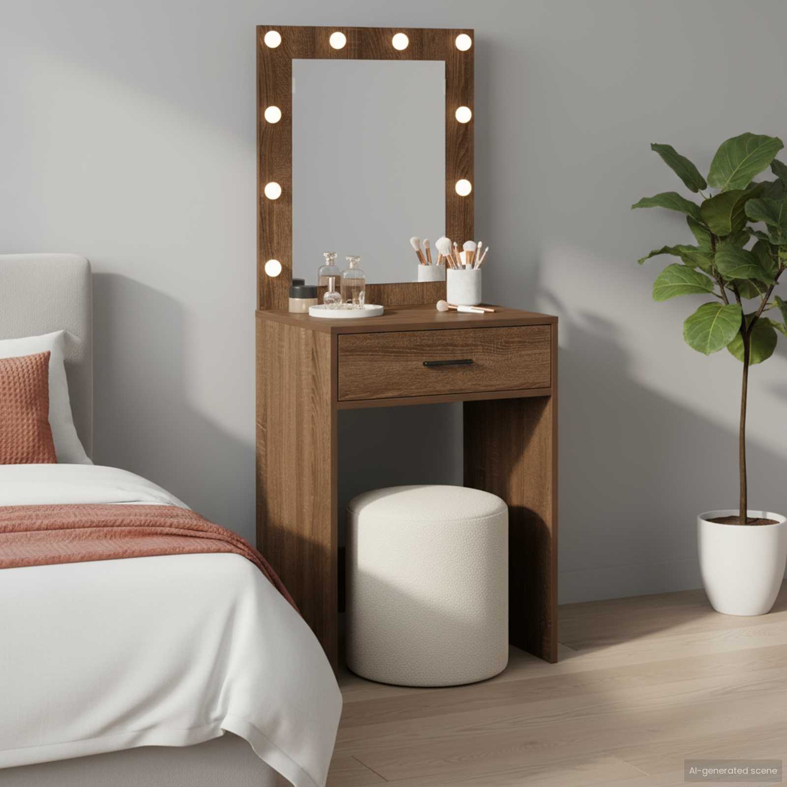 vidaXL Dressing Table Brown Oak 50 x 41 x 135 cm Engineered Wood 1