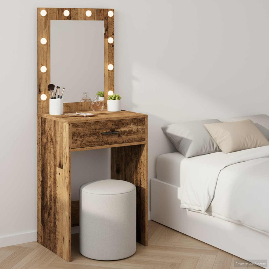 vidaXL Dressing Table Old Wood 50 x 41 x 135 cm Engineered Wood 1