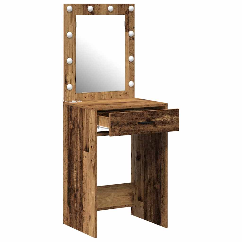 vidaXL Dressing Table Old Wood 50 x 41 x 135 cm Engineered Wood 4