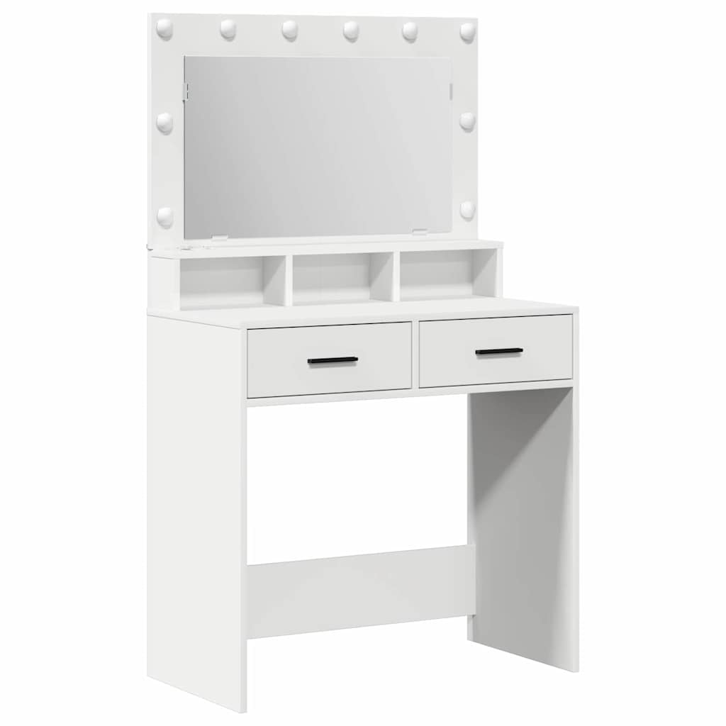 vidaXL Dressing Table White 79 x 41 x 135 cm Engineered Wood 2