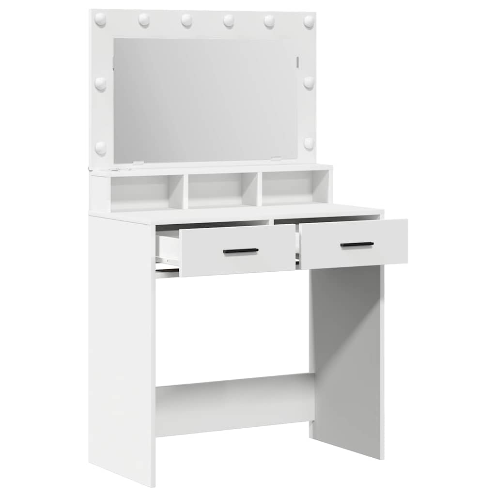 vidaXL Dressing Table White 79 x 41 x 135 cm Engineered Wood 4
