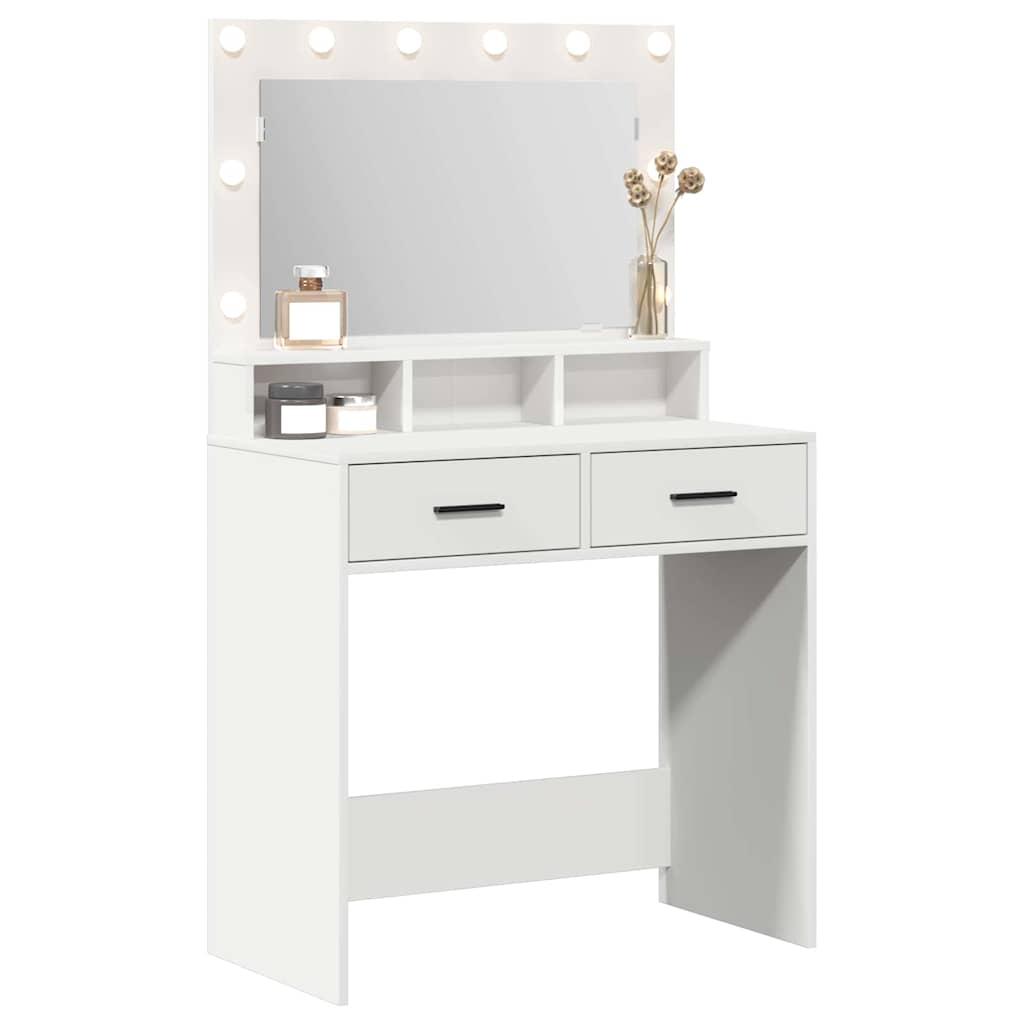 vidaXL Dressing Table White 79 x 41 x 135 cm Engineered Wood 3