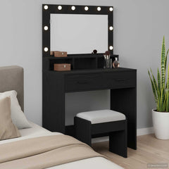 vidaXL Dressing Table Black Oak 79 x 41 x 135 cm Engineered Wood 1