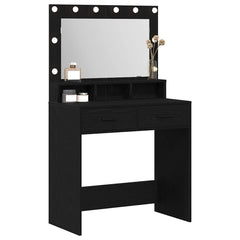 vidaXL Dressing Table Black Oak 79 x 41 x 135 cm Engineered Wood 3