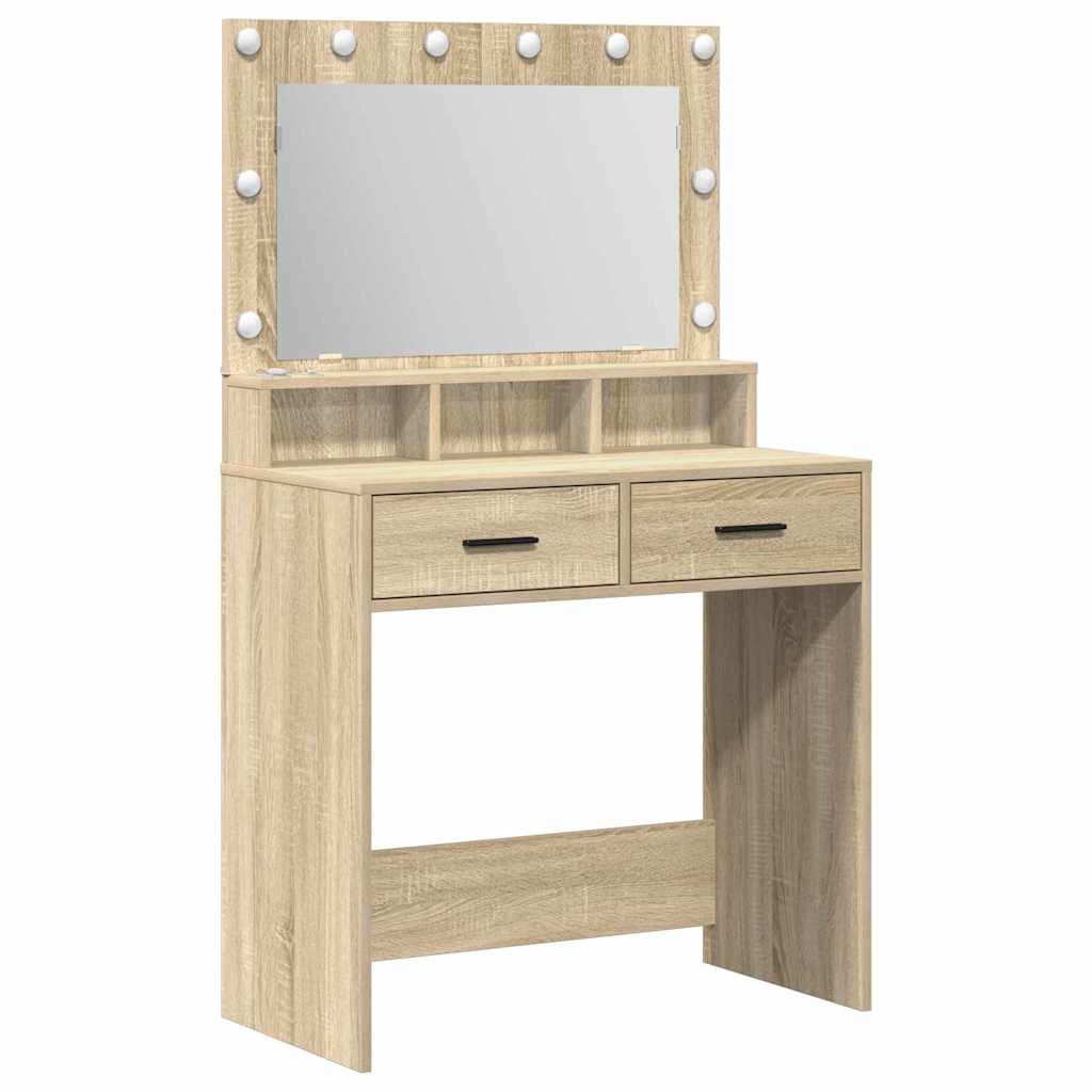 vidaXL Dressing Table Sonoma Oak 79 x 41 x 135 cm Engineered Wood 2