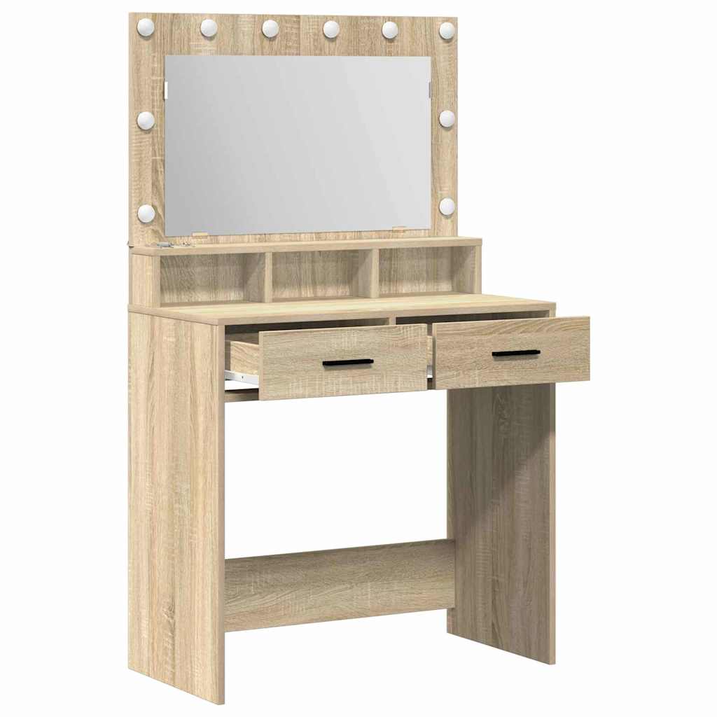 vidaXL Dressing Table Sonoma Oak 79 x 41 x 135 cm Engineered Wood 4