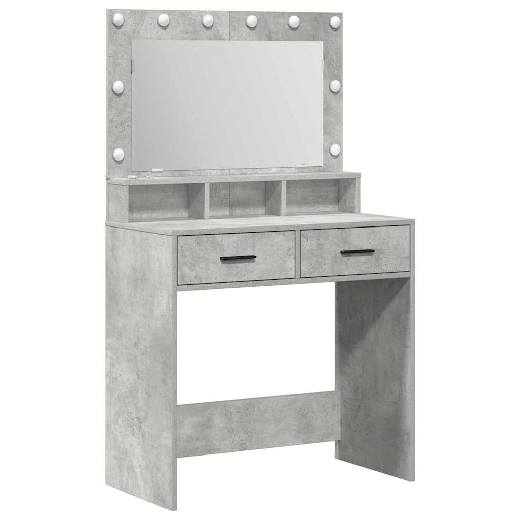 vidaXL Dressing Table Concrete Grey 79 x 41 x 135 cm Engineered Wood 2