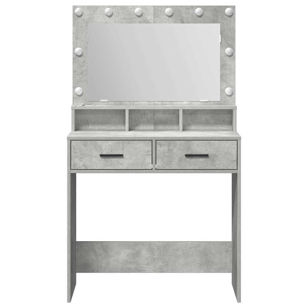 vidaXL Dressing Table Concrete Grey 79 x 41 x 135 cm Engineered Wood 5