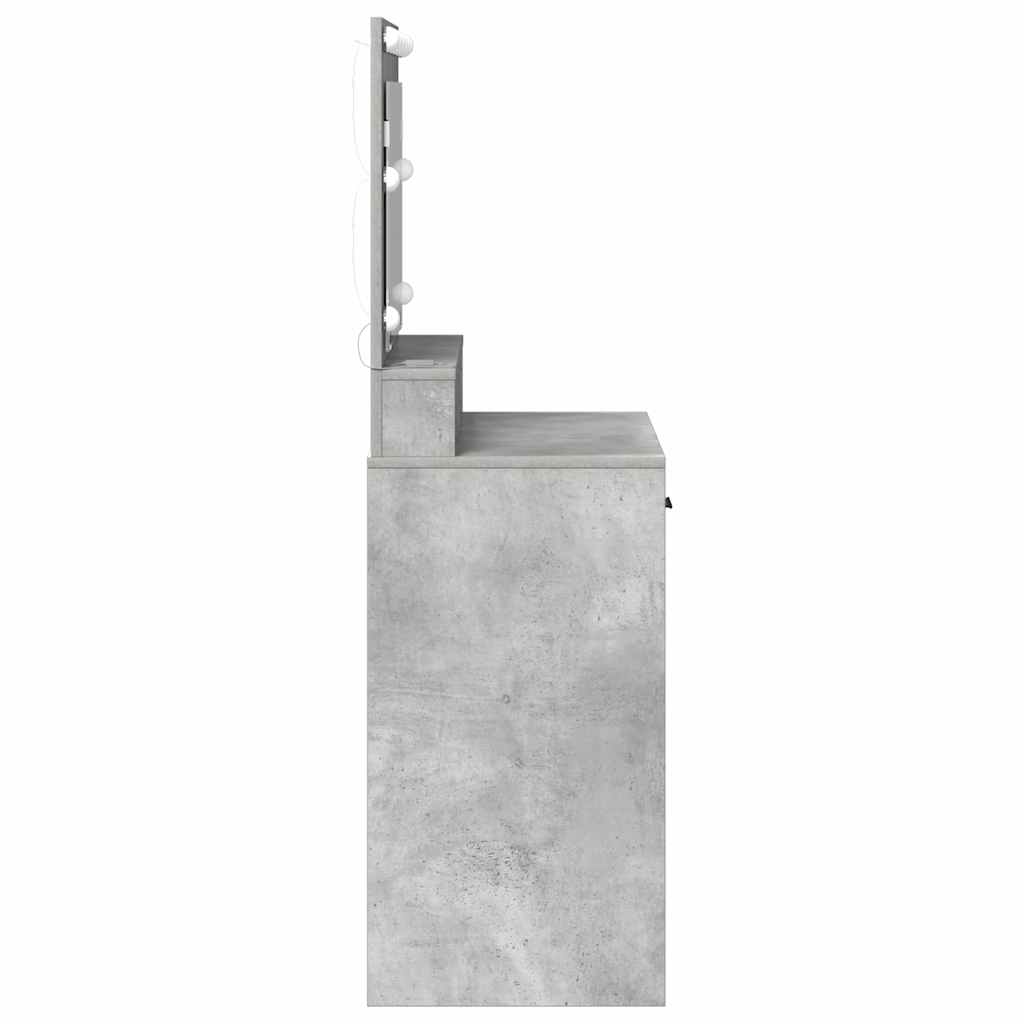 vidaXL Dressing Table Concrete Grey 79 x 41 x 135 cm Engineered Wood 6