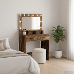 vidaXL Dressing Table Smoked Oak 79 x 41 x 135 cm Engineered Wood 1