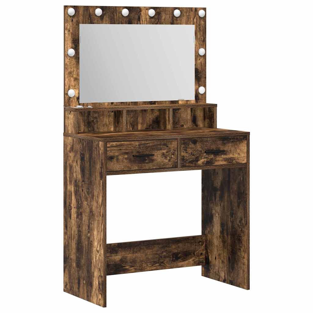 vidaXL Dressing Table Smoked Oak 79 x 41 x 135 cm Engineered Wood 2